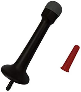 QCAA Solid Brass Heavy Door Stop, Arrow Base Stop, 3-1/4", Oil Rubbed Bronze with Black Tip, 4 Pack