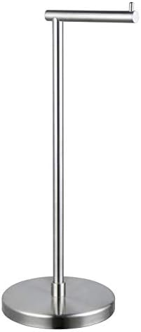 GERZWY Toilet Paper Holder Free Standing SUS 304 Stainless Steel Rustproof Pedestal Lavatory Tissue Roll Holder Floor Stand Storage Modern Brushed Finish DZY002-LS