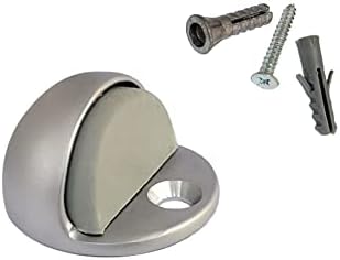QCAA Low Dome Floor Door Stop, H 25.4 x Diameter 44.5mm, Zinc Die Cast, Satin Nickel, 8 Pack, Made in Taiwan