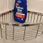 TENOVEL Shower Basket Brushed Stainless Shower Corner Shelf, Caddy Stainless Steel Rustproof, Organizer Wall Mounted Basket(Includes Screws)