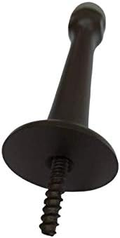 QCAA Solid Brass Heavy Door Stop, Arrow Base Stop, 3-1/4", Oil Rubbed Bronze with Black Tip, 4 Pack
