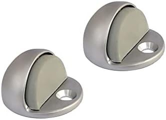QCAA Low Dome Floor Door Stop, H 25.4 x Diameter 44.5mm, Zinc Die Cast, Satin Nickel, 24 Pack, Made in Taiwan