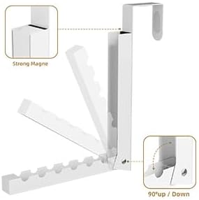 ZMBESUP Over The Door Hanger Folding Clothes Drying Rack, Folding Hanging Coat Rack for Indoor Laundry Room Compact Small Space Foldable Portable Clothing Hanger Hook Collapsible- 4 Pack (White)