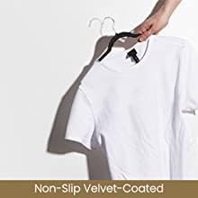 Premium 20 Pack - Ultra Thin No Slip Velvet Suit Swivel Hangers - 21" Extra Wide Strong Velvet Hangers - Space Saving Clothes Hangers - 21x0.2x10 inches (Navy)
