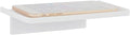 EHKIT Small Floating Shelf Heavy Acrylic Adhesive Stick on Sticky Strips/Nail Screws Wall Mount Bathroom Organizer Wipes Phone Glasses Essential Oil Perfume (White)