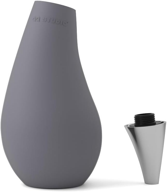 Kitchen Bathroom Counter top Squeezable Soap Dispensers Tear Drop Shape Bottle (Gray, ~7oz)