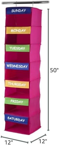 Sagler Daily Activity Organizer Kids 7 Shelf Portable Closet Hanging Closet Organizer Great Closet Solutions (Pack of 2)