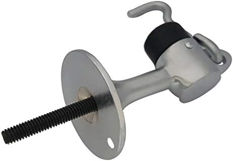 QCAA Solid Brass Door Stop, 3-15/16" Height, Satin Chrome, 1 Pack