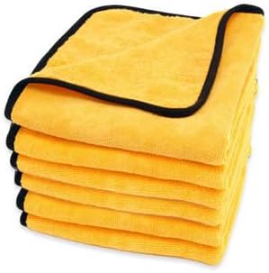 Cobra Gold Plush Microfiber Towel | Soft, Lint-Free Material for Safe Detailing | Absorbent & Durable | 6-Pack | 16x16 Inches