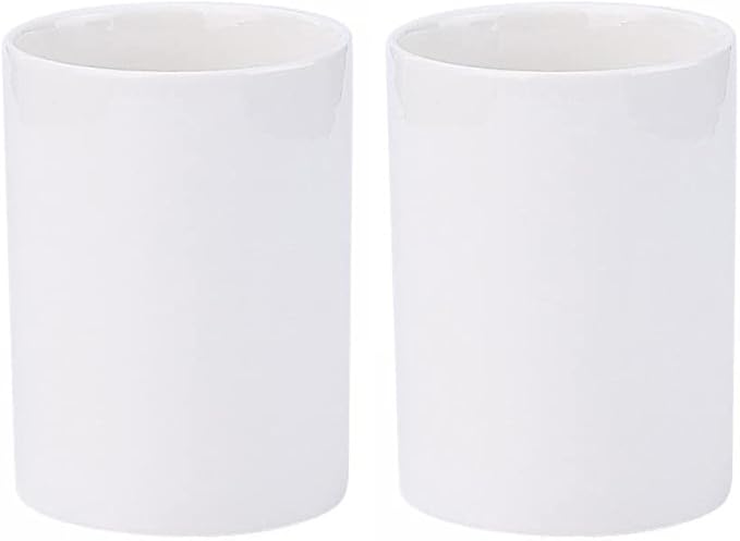 Gaolinci 2 Pcs Bathroom Cups, Ceramics Toothbrush Holder, Tumbler Cup, 9 Oz