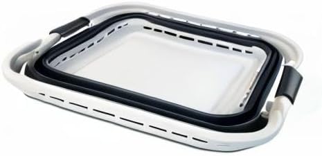 SAMMART 42L (11 Galloons) Collapsible Plastic Laundry Basket - Foldable Pop Up Storage Container/Organizer - Portable Washing Tub - Space Saving Hamper/Basket (Grey/Slate Grey) [BPA Free]