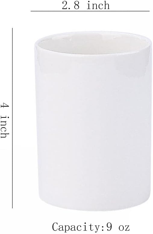 Gaolinci 2 Pcs Bathroom Cups, Ceramics Toothbrush Holder, Tumbler Cup, 9 Oz