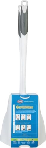 Clorox Toilet Plunger and Bowl Brush Combo with Caddy, 6.75 x 7 x 19.5 in, White/Gray