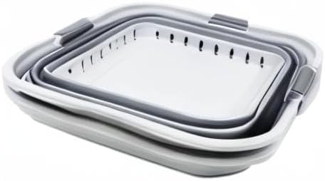 SAMMART 42L (11 gallon) Collapsible Plastic Laundry Basket - Foldable Pop Up Storage Container/Organizer - Portable Basket - Space Saving Hamper (Grey/Dark Grey (Set of 2))