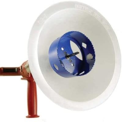 Rack-A-Tiers Driller's Dust Bowl - Hole Saw dust Bowl Installing recessed Lights, Works for All Hole saws, Flexible Drywall Dust Collector, Overhead Drilling dust Catcher (48000)