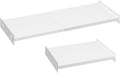 Expandable Closet Tension Shelf, 2 Packs Metal Storage Rack Organizer DIY Divider Separator for Cabinet Wardrobe Cupboard Kitchen (White,15.8" D x 17"-31" W,2PCS)