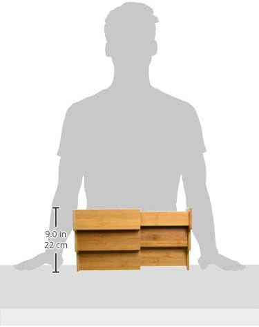 Trademark Innovations Bamboo Expandable 3-Tier Spice Rack and Cabinet Organizer, Natural, Small