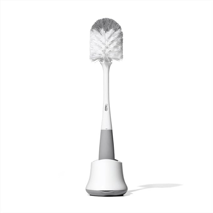 OXO Tot Bottle Brush with Nipple Cleaner and Stand – Gray, 2-Pack