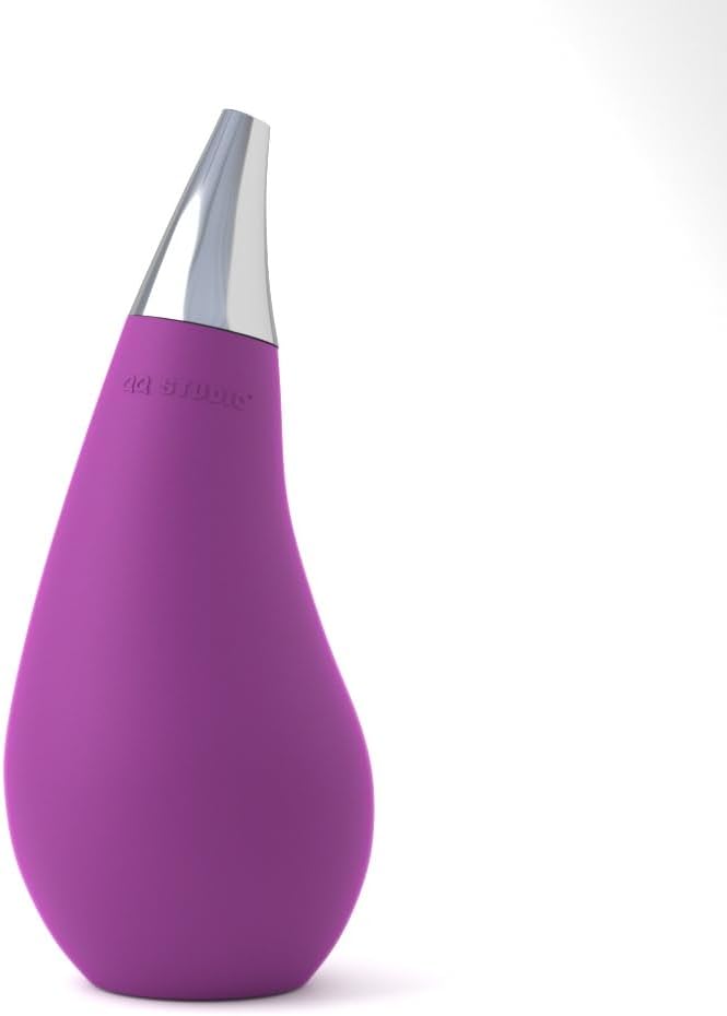 Kitchen Bathroom Counter top Squeezable Soap Dispensers Tear Drop Shape Bottle (Purple, ~7oz)