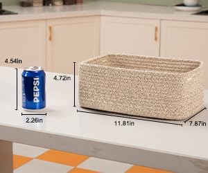 6 Pack Storage Baskets for Shelves, Small Baskets for Shelves, Cute Decorative Storage Bins, Organizer Basket for Gifts Empty, 11.8''Lx7.8''Wx4.7''H-Brown