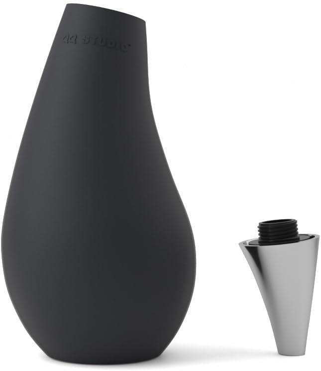 Kitchen Bathroom Counter top Squeezable Soap Dispensers Tear Drop Shape Bottle (Black, ~7oz)