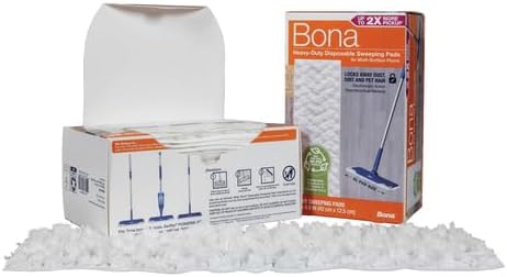 Bona Sweeping Pads for Multi-Surface Floors - 24 Refills - Heavy-Duty & Disposable XL Microfiber Pads Sweep Away Dust, Dirt, & Pet Hair