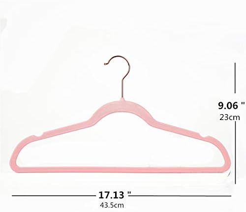 Premium Blush Pink Velvet Hangers (Pack of 50) Heavyduty - Non Slip - Copper/Rose Gold Hooks,Space Saving Clothes Hangers