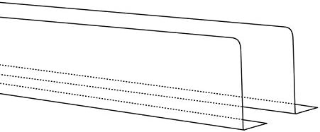 Shelf Divider/Retainer Adhesive Mount, Clear Plastic 18" L x 3" H x .5" W x 20 Mil Thick, 50 Pack