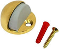 QCAA Solid Brass Low Dome Floor Door Stop, 1/4"-3/4" Clearance from Floor Buttom, Polished Brass, 1 Pack, Made in Taiwan