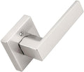 Probrico Brushed Nickel Half Dummy Levers, Square Non-Turning Door Knobs for Left or Right Handed Doors, Interior Inactive Door Handle for Closet or Pantry (1 Pack, Single Side, Exposed Screws)