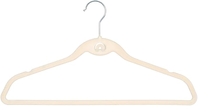 Heavy Duty Velvet Hangers with Cascade Hook, Durable, 360 Degree Rotatable Hook (20, Beige)