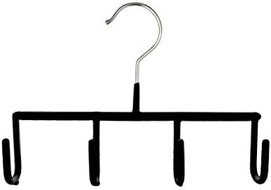 Mawa by Reston Lloyd Non-Slip Space-Saving Clothes Hanger for Belts with 4-Hooks, Style GH, Set of 2, Black