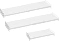 Expandable Closet Organizer Shelves, 3 Pack Adjustable Metal Storage Shelves Dividers for Wardrobe Cupboard Kitchen (White,7.9" D x 17"-31" W,3PCS)