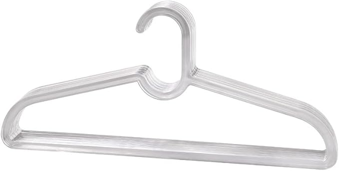 Clothes Hangers 30 Pack, 16" Heavy Duty Coat Hanger, Clear Acrylic Hangar, Non-slip Short Neck Hanger for Closet, Space Saving Slim Thin Perchas for Adult Suit, T-shirt, Jacket, Dress, Blouse Clothing