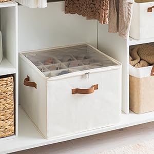 StorageWorks Shoe Organizer for Closet, Shoe Cubby Storage Containers, White, Medium