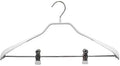 Mawa by Reston Lloyd BodyForm Series Non-Slip Space Saving Clothes Hanger with 2 Clips for Pants or Skirts, Style 42/LK, 1-Piece, White