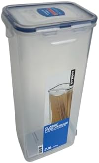 LocknLock Easy Essentials Pantry Airtight Rectangular Tall Food Storage Container, Pasta Box 68-oz/ 8.5-cup (Pack of 2)