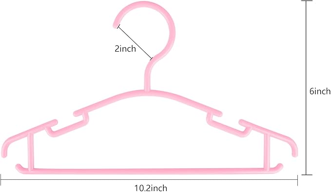GoodtoU Baby Hangers, 100Pack Kids Hangers Plastic Baby Clothes Hanger for Closet - 10.2 Inch for Infant Child Children Nursery Hanger Pink
