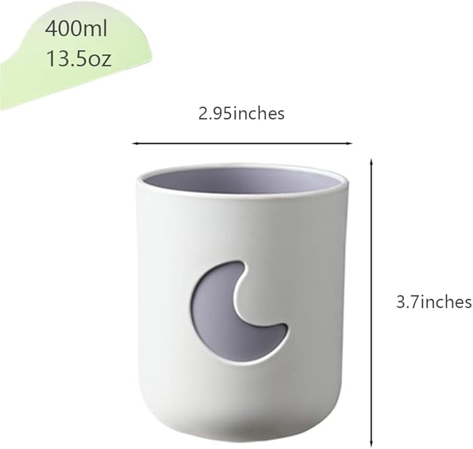 Moon&Stars Couple Toothbrush Cup 2Pcs,13.5ozTwo-Color Thickened Drinking Mug,Exquisite Toothbrush Holder (Moon&Stars)