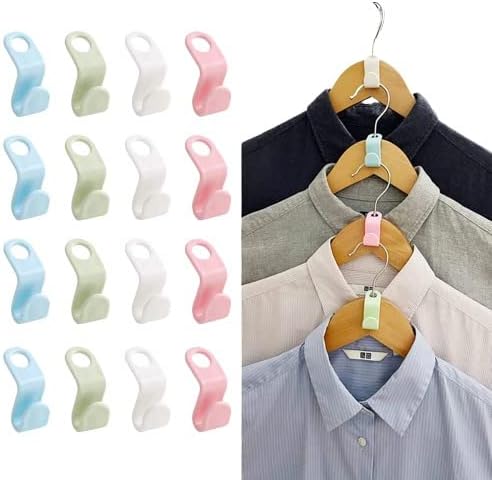 40 PCS Clothes Hanger Connector Hooks | Space Saving Extender Plastic Clip | Heavy Duty Cascading Closet Organizer | Outfit Hangers for Christmas, Home, Bedroom - Clothes Organizer