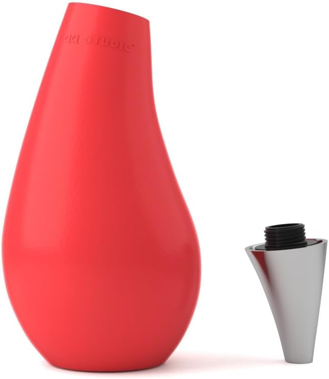 Kitchen Bathroom Counter top Squeezable Soap Dispensers Tear Drop Shape Bottle (Red, ~7oz)