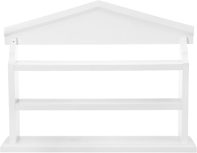 Chunful Vintage Spice Village Wooden Rack 22 x 16 Inches 3 Tier White Display Rack for Wall Mounting Kitchen Storage Spice Village Display Shelf for 24 Jars, Shelf Only