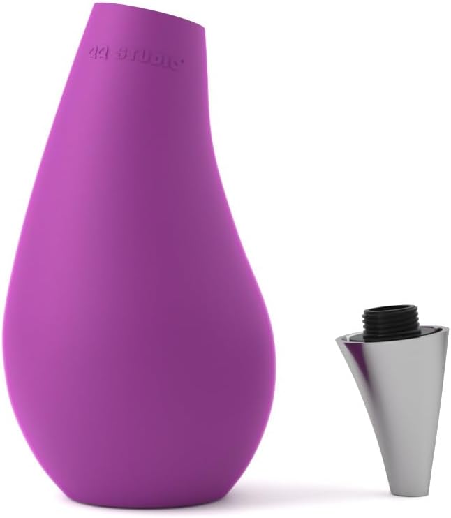 Kitchen Bathroom Counter top Squeezable Soap Dispensers Tear Drop Shape Bottle (Purple, ~7oz)