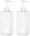 Pump Bottle, Refillable Plastic Empty Lotion Soap Dispenser Liquid Container for Bathroom Shampoo and Body Wash, 22oz/650ml Clear 2 Pack