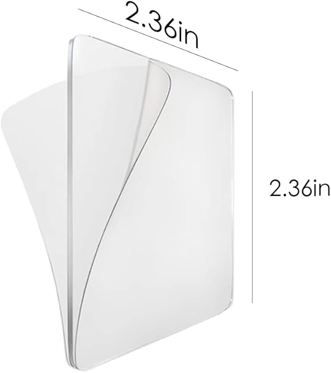 10Pcs Transparent Wall Mounted Replacement Sticky Pads for Kitchen Bathroom Shower Caddy Organizer Rack Holder Nail Free Adhesive Hooks, Shower Caddies, Shower Accessories (Double-Sided Sticker)