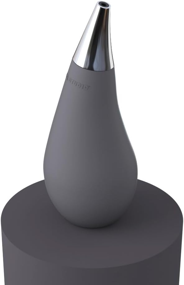 Kitchen Bathroom Counter top Squeezable Soap Dispensers Tear Drop Shape Bottle (Gray, ~7oz)