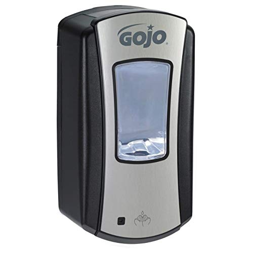 GOJO LTX-12 Touch-Free Foam Hand Soap Dispenser, Chrome/Black, for 1200 mL GOJO LTX-12 Foam Hand Soap Refills (Pack of 1) - 1919-01