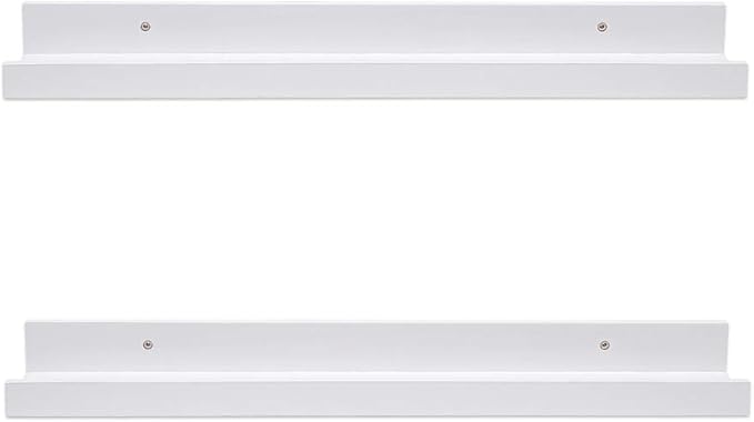AZSKY 24 Inch Picture Ledge Shelf Floating Shelves Wall Mounted Set of 2 White