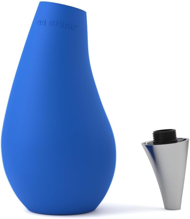 Kitchen Bathroom Counter top Squeezable Soap Dispensers Tear Drop Shape Bottle (Blue, ~7oz)