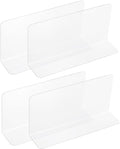 uxcell 4pcs Clear Shelf Dividers, 8"x3.9" Plastic L-Shaped Shelf Separator, Transparent Organizer Divider for Supermarket Store Commodity Classification